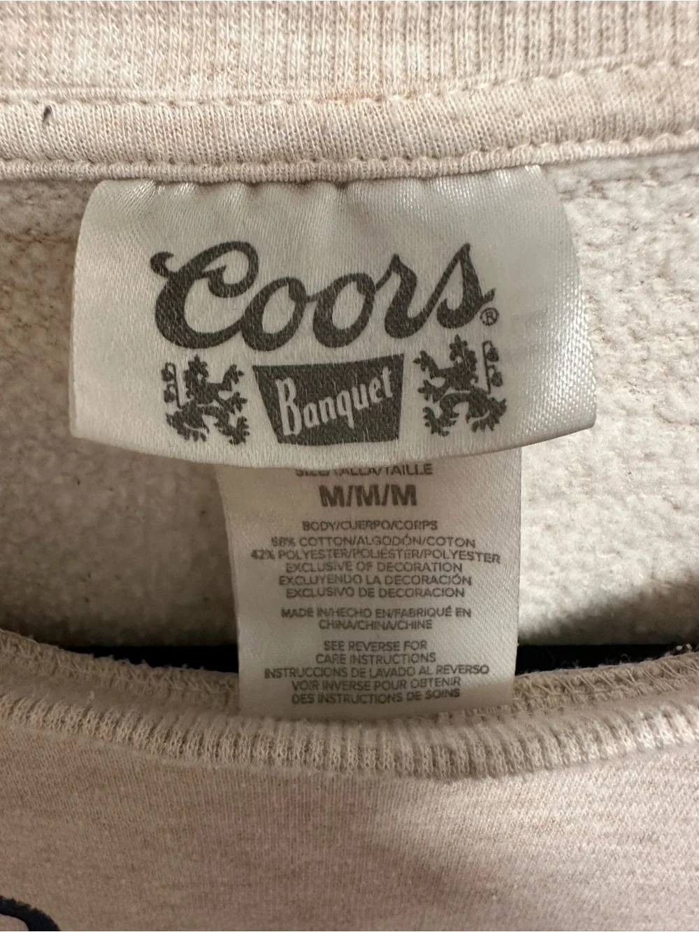 Coors Banquet Rodeo Sweatshirt Men’s Medium Oatmeal Bull Western Beer Crewneck